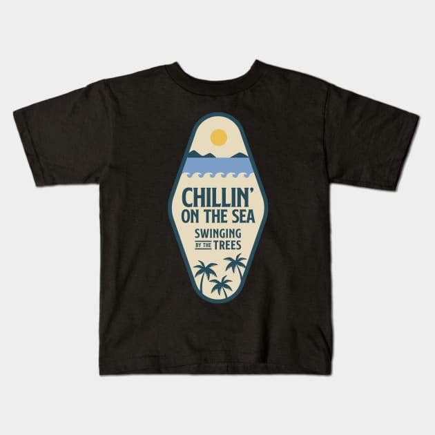 Chillin' On The Sea Kids T-Shirt by waltzart